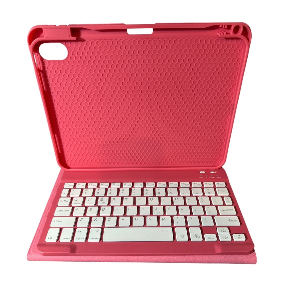 Hamile Wireless Keyboard Case for iPad Gen 10 & 11 Pink Bluetooth Magnetic Cover